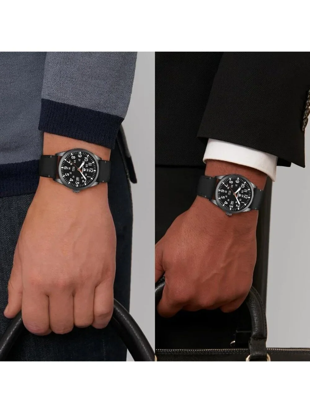 Men's Black Nylon Strap Stylish Luminous Unisex Military Tactical Casual Watch